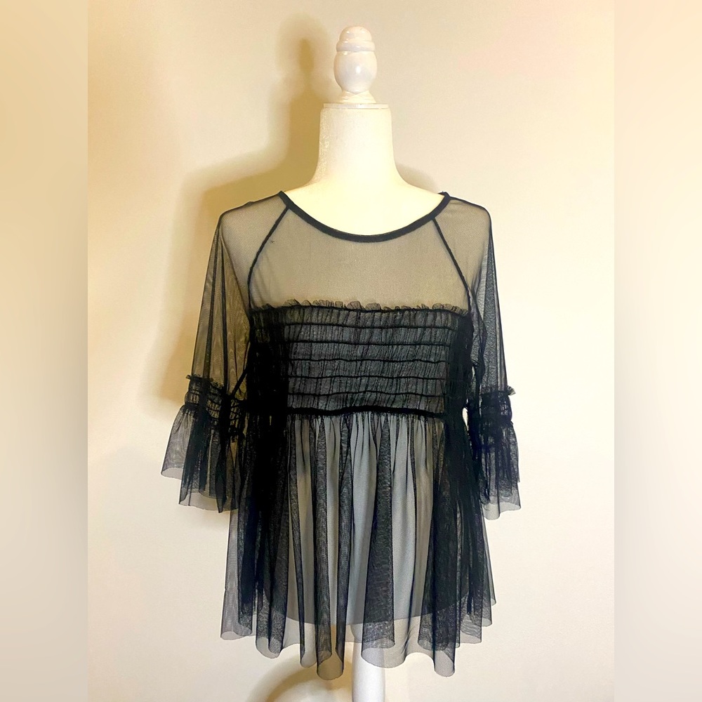 Black sheer top - Size M